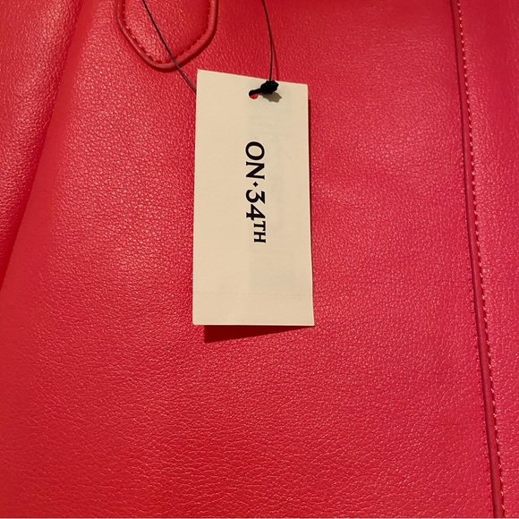 On 34Th Azriell Extra Large Tote Handbag Purse Peony Coral Color Lots Of Pockets - Picture 14 of 16